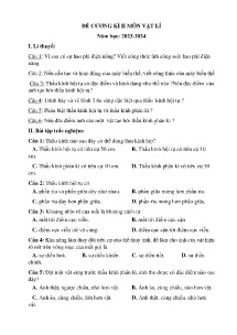 Đề cương ôn tập học kì II Vật lí Lớp 9 - Năm học 2023-2024