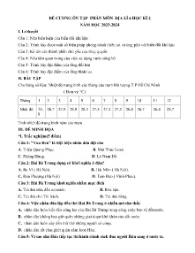 Đề cương ôn tập phân môn Địa lí 6 học kì II - Năm học 2023-2024
