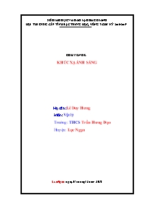 Đề cương ôn tập Vật lí 9 - Chuyên đề: Khúc xạ ánh sáng - Năm học 2018-2019 - Lê Duy Hưng