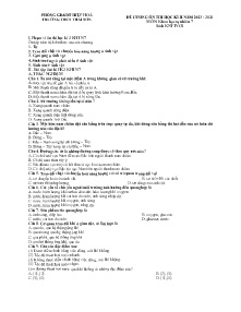 Đề cương ôn thi học kì II Khoa học tự nhiên 7 (Kết nối tri thức) - Năm học 2023-2024 - Trường THCS Thái Sơn