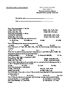 Đề ôn luyện tại nhà Hóa học 9 - Trường THCS Châu Minh