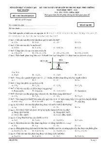 Đề thi tham khảo tuyển sinh lớp 10 THPT Hóa học - Mã đề 001 - Năm học 2019-2020 - Sở GD&ĐT Bắc Giang