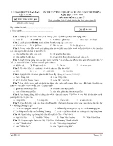 Đề thi tham khảo tuyển sinh lớp 10 THPT Lịch sử - Mã đề 001 - Năm học 2019-2020 - Sở GD&ĐT Bắc Giang