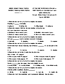 Đề thi thử tuyển sinh vào lớp 10 THPT Tiếng Anh - Tháng 4 - Năm học 2015-2016 - Trường THCS Đại Hồng Thành (Có đáp án)