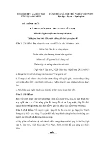 Đề thi tuyển sinh lớp 10 Ngữ văn - Năm học 2018-2019 - Sở GD&ĐT tỉnh Quảng Ninh (Có đáp án)