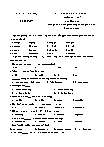 Đề thi tuyển sinh vào lớp 10 THPT môn Tiếng Anh - Năm học 2016-2017 - Sở GD&ĐT Phú Thọ