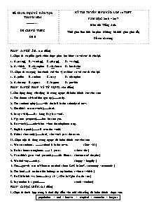 Đề thi tuyển sinh vào lớp 10 THPT Tiếng Anh - Đề B - Năm học 2016-2017 - Sở GD&ĐT Thanh Hóa (Có đáp án)