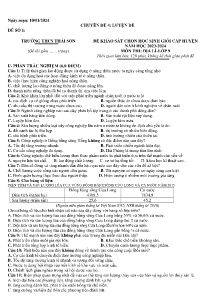 Giáo án Bồi dưỡng HSG Địa lí 9 - Chuyên đề: Luyện tập (Đề số 1) - Năm học 2023-2024