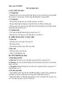 Giáo án Công nghệ 6 - Ôn tập học kì II - Năm học 2024-2025