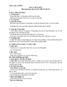 Giáo án Công nghệ 6 - Tiết 19-21, Bài 11: Đèn điện - Năm học 2023-2024