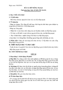 Giáo án Công nghệ 6 - Tiết 24+25, Bài 13: Bếp hồng ngoại - Năm học 2023-2024