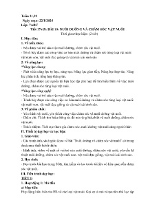 Giáo án Công nghệ 7 - Tiết 17+18, Bài 10: Nuôi dưỡng và chăm sóc vật nuôi - Năm học 2023-2024
