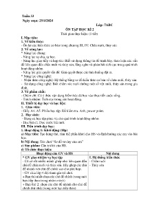Giáo án Công nghệ 7 - Tuần 33: Ôn tập học kì II - Năm học 2023-2024