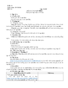 Giáo án Công nghệ 8 - Tiết 22, Bài 11: Tai nạn điện - Năm học 2023-2024