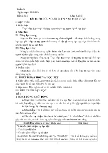 Giáo án Công nghệ 8 - Tiết 25+26, Bài 13: Sơ cứu người bị tai nạn điện - Năm học 2023-2024