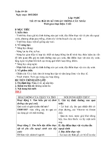 Giáo án Công nghệ 9 - Tiết 15+16, Bài 10: Kĩ thuật trồng cây xoài - Năm học 2023-2024