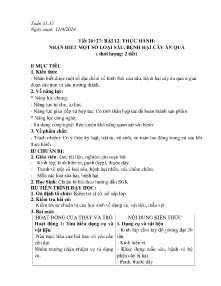 Giáo án Công nghệ 9 - Tiết 26+27, Bài 12: Thực hành Nhận biết 1 số loại sâu, bệnh hại cây ăn quả - Năm học 2023-2024