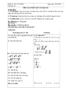 Giáo án Đại số 9 - Tuần 20, Tiết 41+42 - Năm học 2023-2024