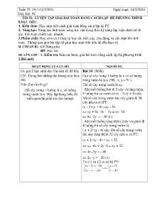 Giáo án Đại số 9 - Tuần 27, Tiết 51+52 - Năm học 2023-2024