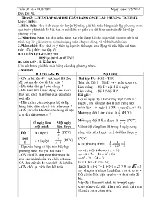 Giáo án Đại số 9 - Tuần 34, Tiết 63+64 - Năm học 2023-2024