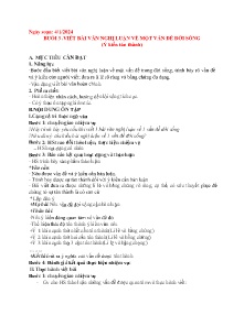 Giáo án dạy thêm Ngữ văn 7 - Buổi 3: Viết bài văn nghị luận về 1 vấn đề đời sống - Năm học 2023-2024
