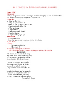 Giáo án dạy thêm Ngữ văn 8 - Tiết 37-39, Bài 13: Ôn tập cuối học kì II. Luyện đề kiểm tra