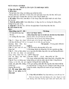 Giáo án dạy thêm Ngữ văn 9 - Buổi 12: Ôn tập câu hỏi đọc hiểu - Năm 2023-2024