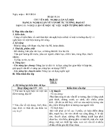 Giáo án dạy thêm Ngữ văn 9 - Buổi 15+16: Chuyên đề: Nghị luận xã hội - Năm học 2023-2024