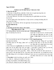 Giáo án dạy thêm Ngữ văn 9 - Buổi 17: Nghị luận về 1 đoạn thơ, bài thơ - Năm 2023-2024