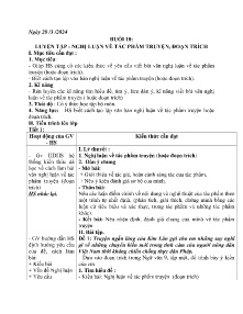 Giáo án dạy thêm Ngữ văn 9 - Buổi 18: Luyện tập Nghị luận về tác phẩm truyện, đoạn trích - Năm 2023-2024