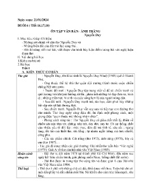 Giáo án dạy thêm Ngữ văn 9 - Buổi 6, Tiết 16-18: Ôn tập văn bản Ánh trăng - Năm 2023-2024