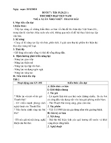 Giáo án dạy thêm Ngữ văn 9 - Buổi 7, Tiết 19-21: Thơ hiện đại Việt Nam Mùa xuân nho nhỏ - Năm 2023-2024