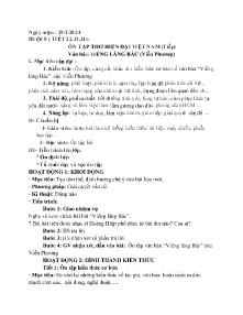 Giáo án dạy thêm Ngữ văn 9 - Buổi 8: Ôn tập thơ hiện đại Việt Nam (Tiếp). Văn bản Viếng Lăng Bác - Năm học 2023-2024
