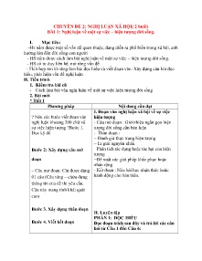 Giáo án dạy thêm Ngữ văn 9 - Chuyên đề 2: Nghị luận xã hội