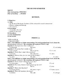 Giáo án dạy thêm Tiếng Anh 6 - Buổi 15: Revision - Năm học 2023-2024