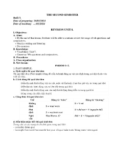 Giáo án dạy thêm Tiếng Anh 6 - Buổi 3: Revision unit 8 - Năm học 2023-2024