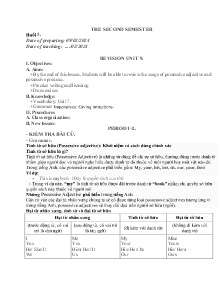 Giáo án dạy thêm Tiếng Anh 6 - Buổi 5: Revision unit 9 - Năm học 2023-2024