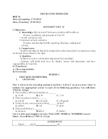 Giáo án Dạy thêm Tiếng Anh 7 - Buổi 10: Revision unit 11 - Năm học 2023-2024
