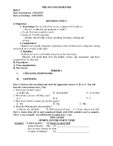 Giáo án Dạy thêm Tiếng Anh 7 - Buổi 5: Revision unit 9 - Năm học 2023-2024