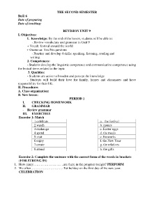 Giáo án Dạy thêm Tiếng Anh 7 - Buổi 6: Revision unit 9 - Năm học 2023-2024