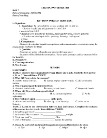 Giáo án Dạy thêm Tiếng Anh 7 - Buổi 7: Revision for mid term test - Năm học 2023-2024