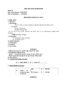 Giáo án dạy thêm Tiếng Anh 9 - Buổi 16: Reported speech (Cont) - Năm học 2023-2024