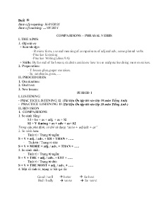 Giáo án Dạy thêm Tiếng Anh 9 - Buổi 18: Comparisons. Phrasal verbs - Năm học 2023-2024