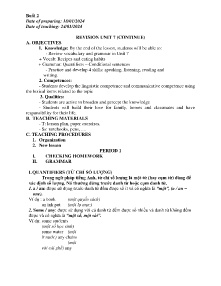 Giáo án Dạy thêm Tiếng Anh 9 - Buổi 2: Revision unit 7 (Continue) - Năm học 2023-2024