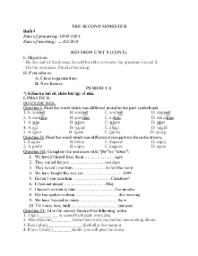 Giáo án dạy thêm Tiếng Anh 9 - Buổi 4: Revision unit 8 (Cont) - Năm học 2023-2024