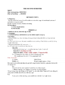 Giáo án dạy thêm Tiếng Anh 9 - Buổi 5: Revision unit 9 - Năm học 2023-2024