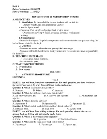 Giáo án Dạy thêm Tiếng Anh 9 - Buổi 9: Revision unit 10 and revision tenses - Năm học 2023-2024