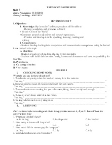 Giáo án dạy thêm Tiếng Anh Lớp 6 - Buổi 5: Revision unit 9 - Năm học 2023-2024