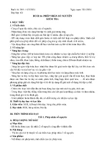 Giáo án dạy thêm Toán 6 - Buổi 16: Phép nhân số nguyên kiểm tra - Năm học 2023-2024