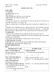 Giáo án dạy thêm Toán 6 - Buổi 19: Góc. Tia - Năm học 2023-2024